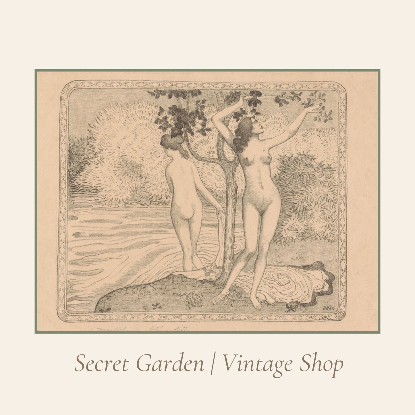 005 Ladies by the Water Art Print