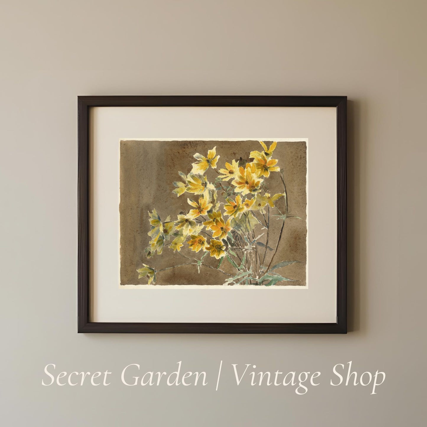 006 Botanical Orange Flower Painting Art Print