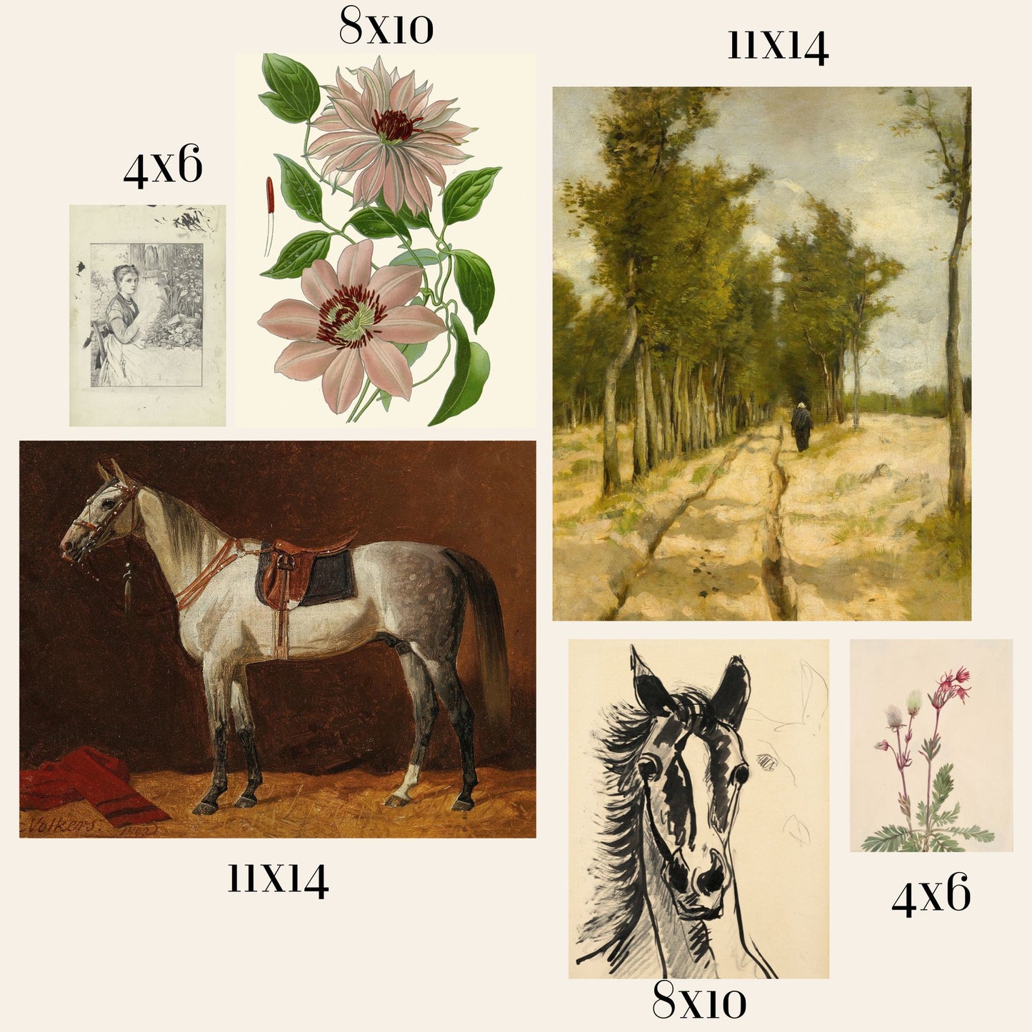 Vintage Art Prints - Gallery Wall #1 (no frames)