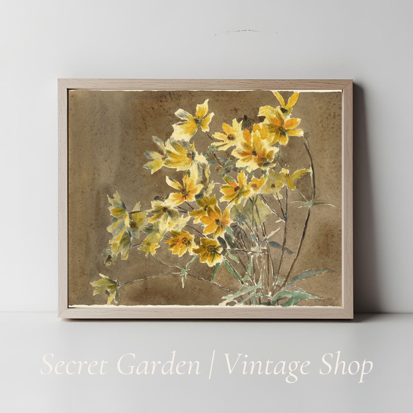 006 Botanical Orange Flower Painting Art Print