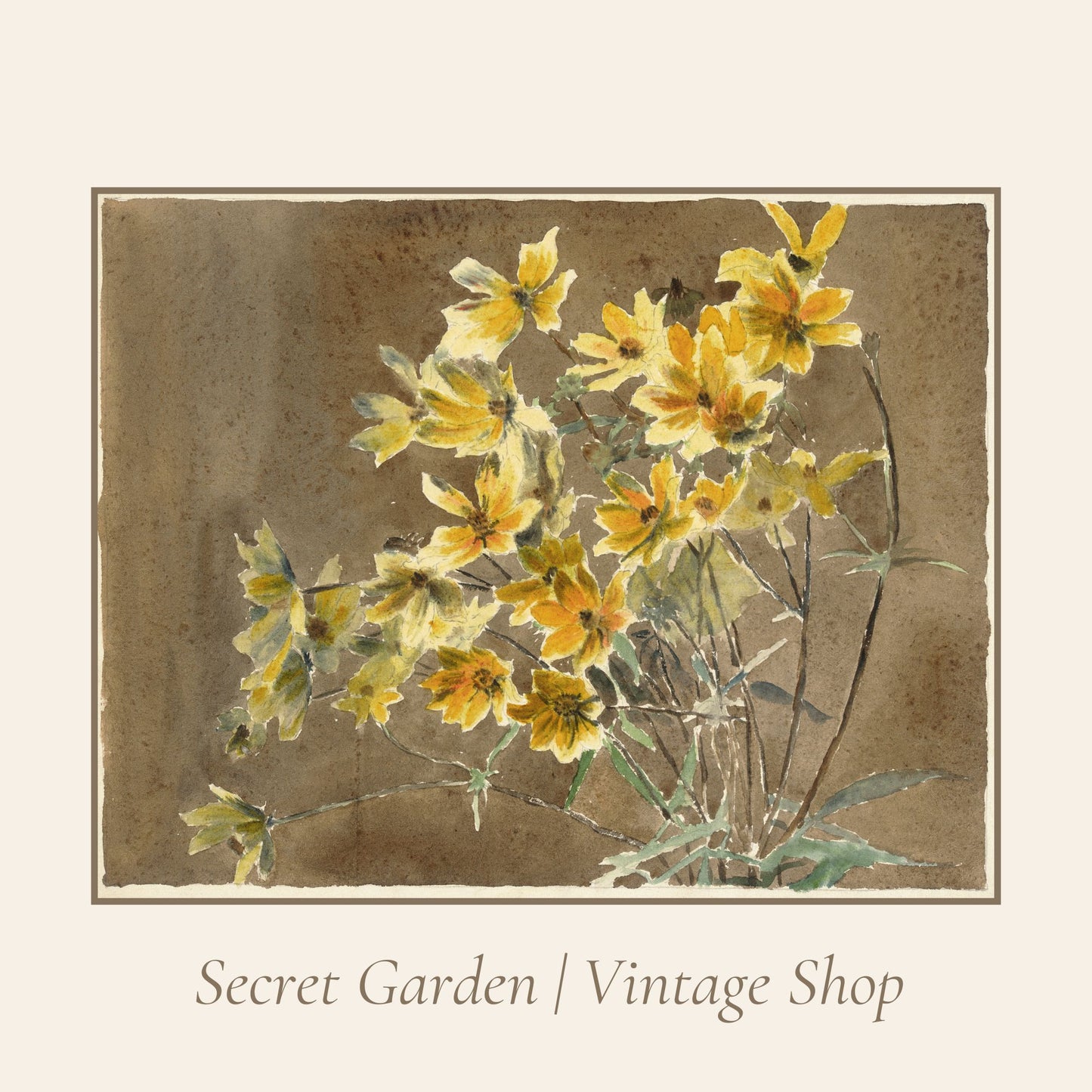006 Botanical Orange Flower Painting Art Print