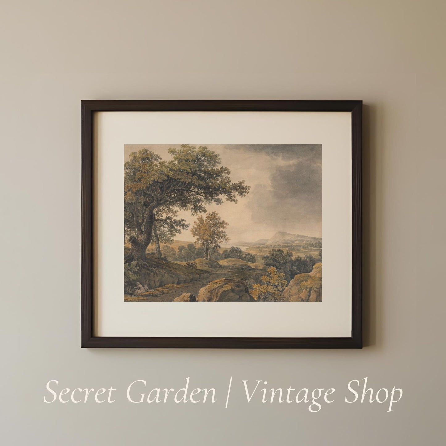 001 Vintage Landscape Painting Art Print