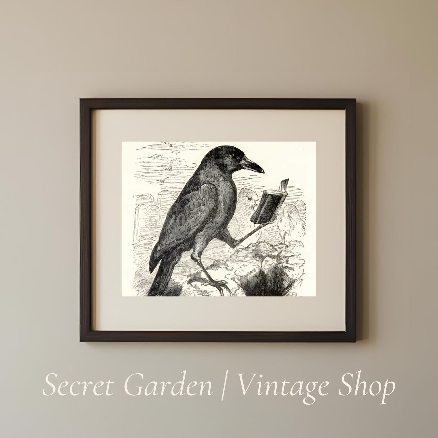 008 Crow Reading a Eulogy Art Print