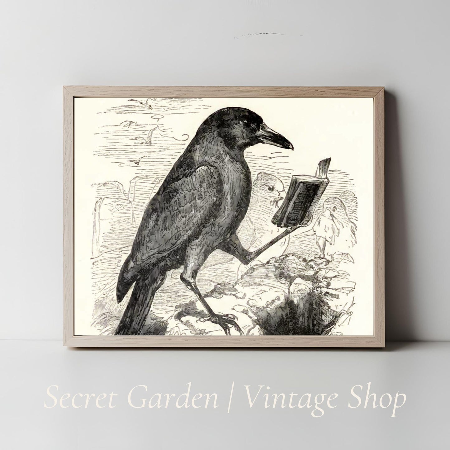 008 Crow Reading a Eulogy Art Print