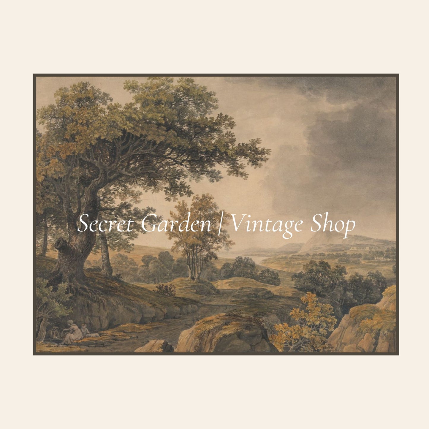 001 Vintage Landscape Painting Art Print
