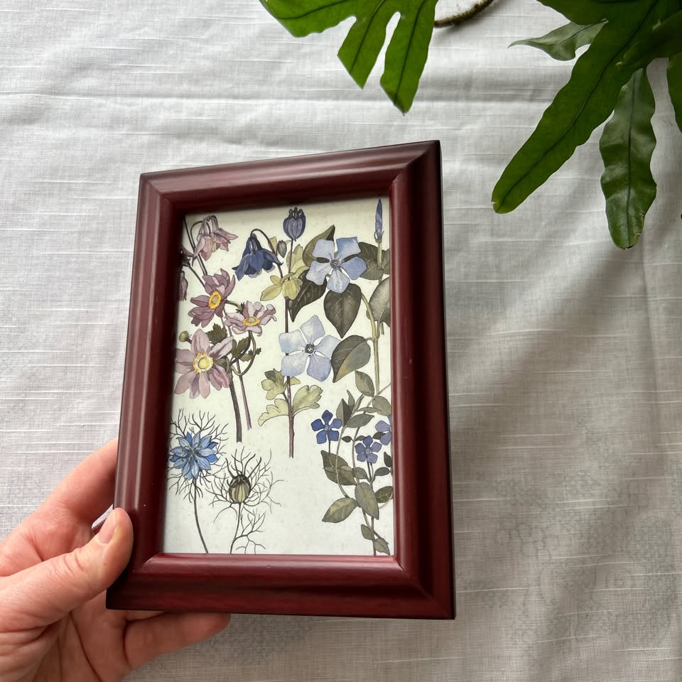 Vintage Floral Art Print | Wooden Frame