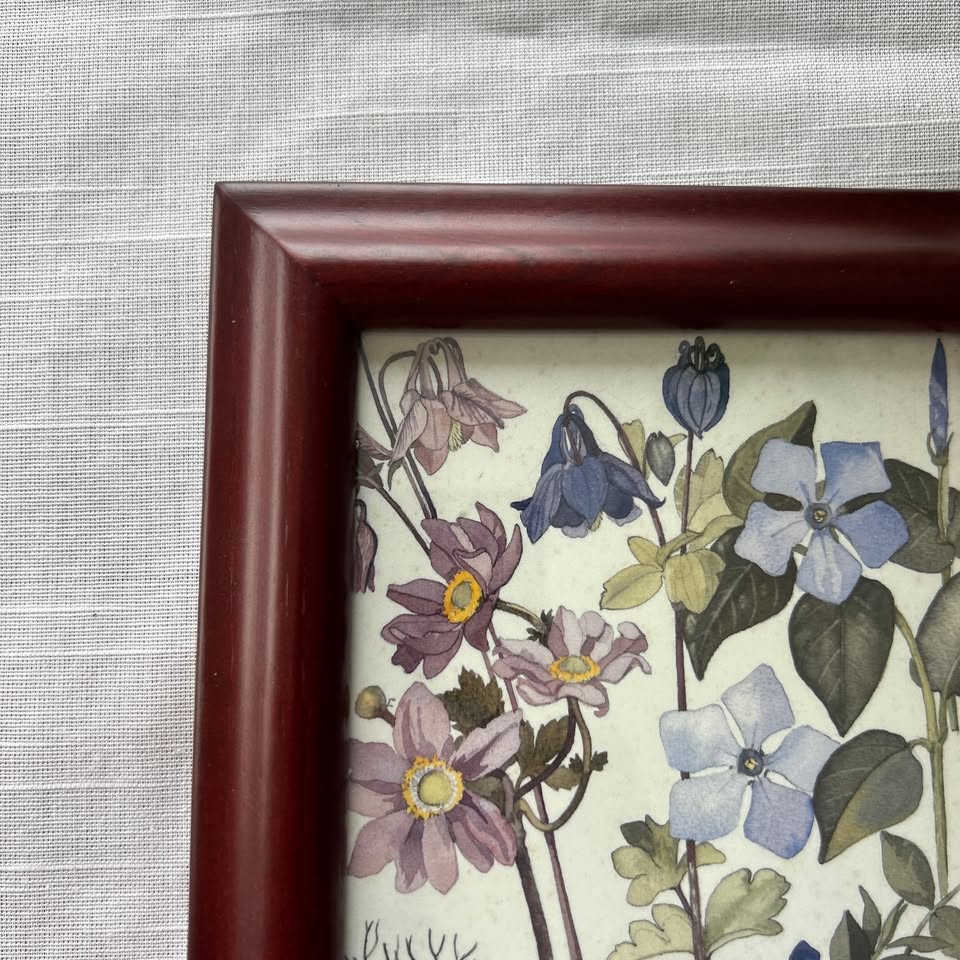 Vintage Floral Art Print | Wooden Frame