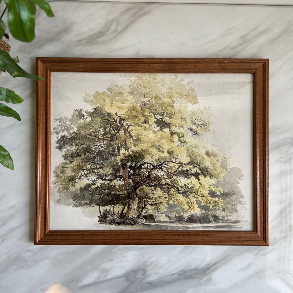 Large Vintage Tree Art Print | Wooden Frame