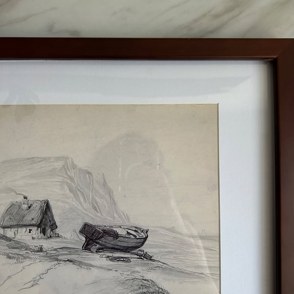 Vintage Boat Illustration Art Print | Wooden Frame