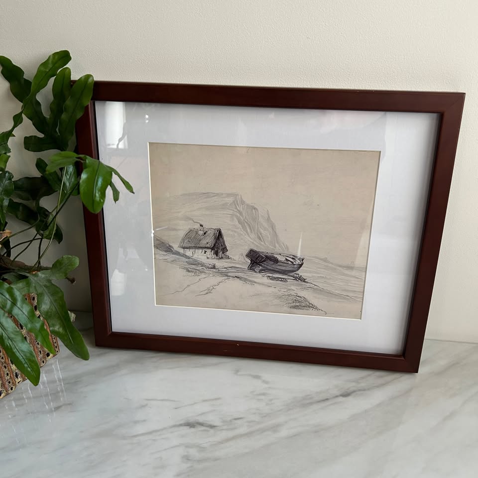Vintage Boat Illustration Art Print | Wooden Frame