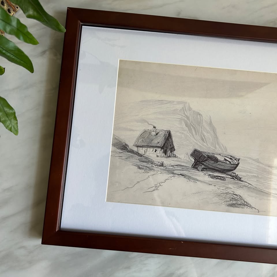 Vintage Boat Illustration Art Print | Wooden Frame