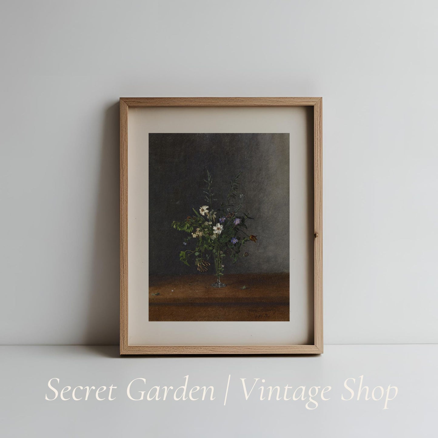 022 Vintage Dark Floral Art Print