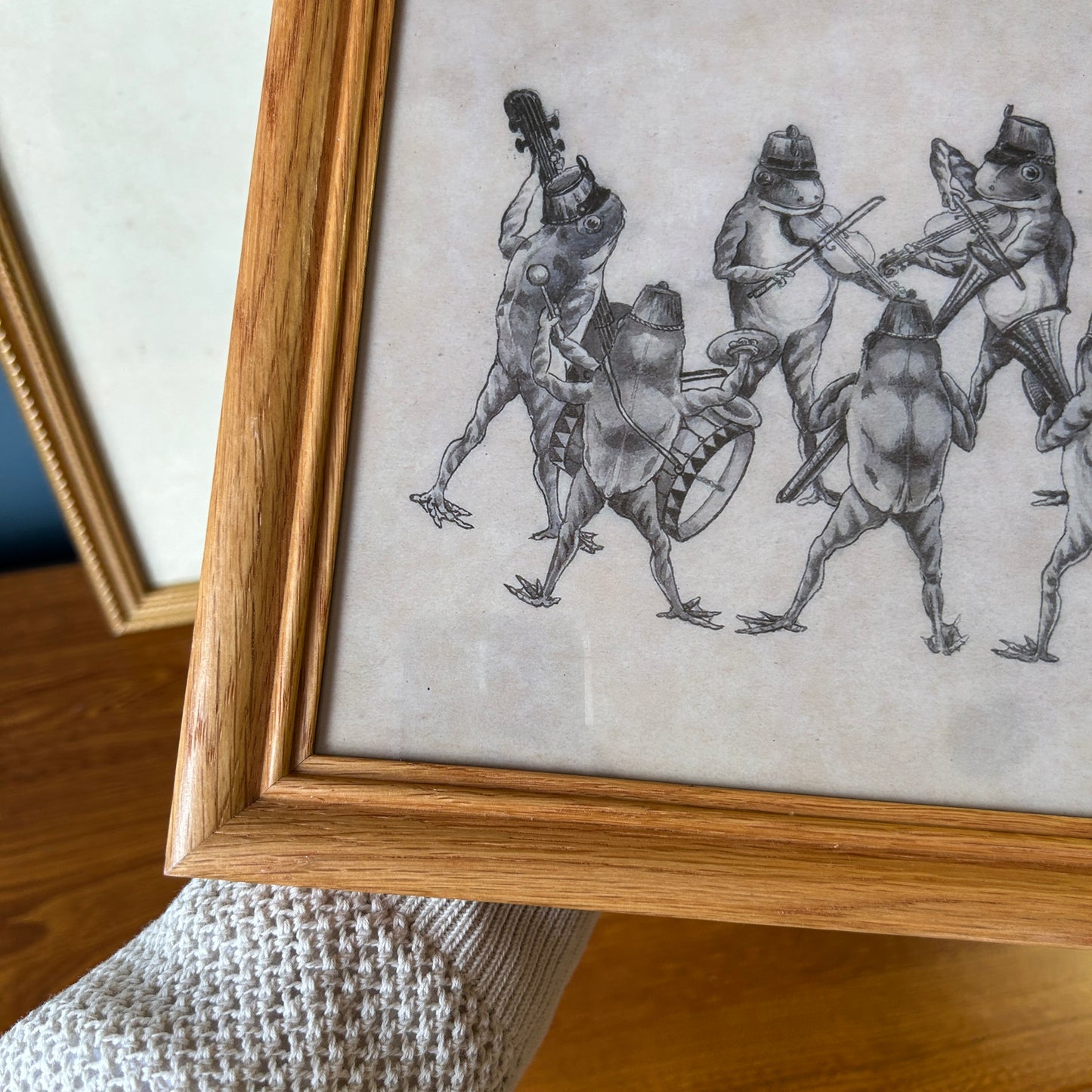 Frog Party Art Print | Wooden Frame