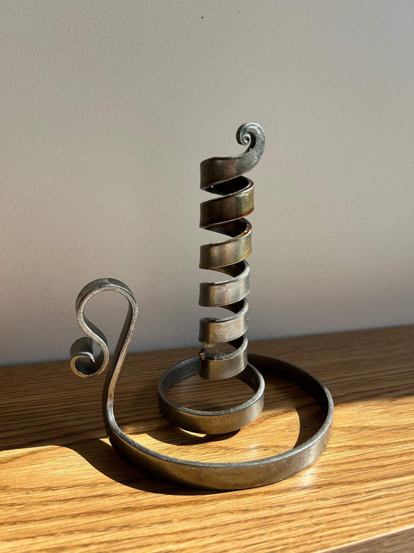 Vintage Steel Post Modern Candlestick Holder