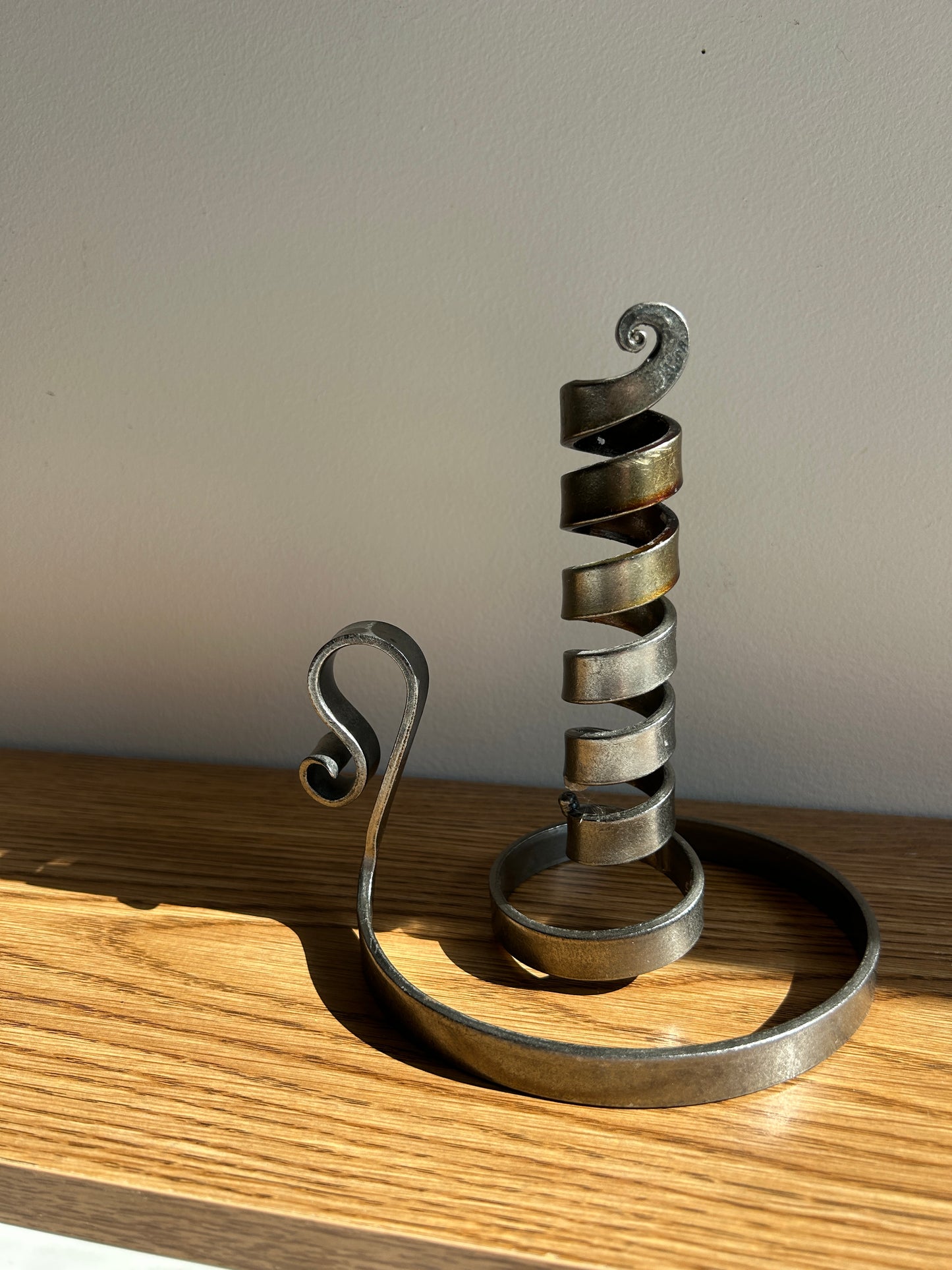Vintage Steel Post Modern Candlestick Holder
