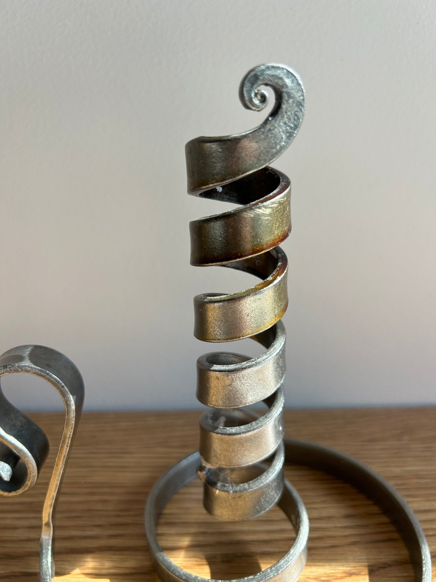 Vintage Steel Post Modern Candlestick Holder