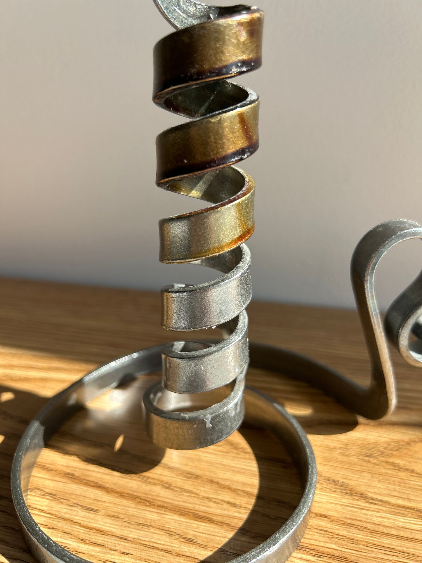 Vintage Steel Post Modern Candlestick Holder
