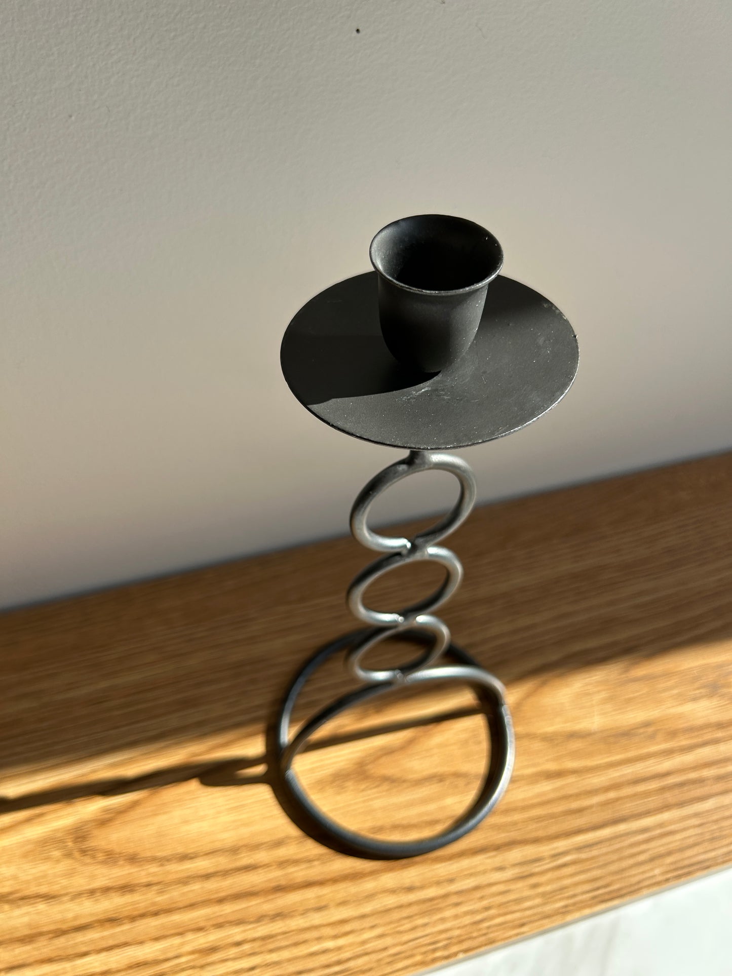 Vintage Wrought Iron Candlestick Holder