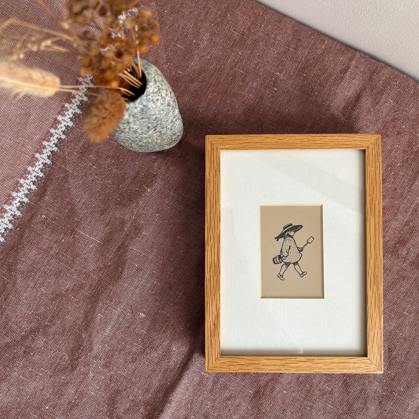 Vintage Nursery Art Print | Little Girl w/ Shovel & Pail