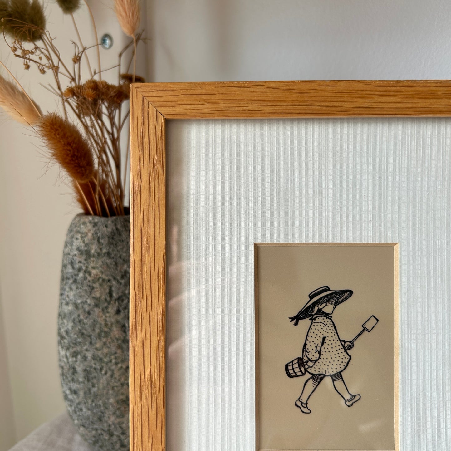 Vintage Nursery Art Print | Little Girl w/ Shovel & Pail