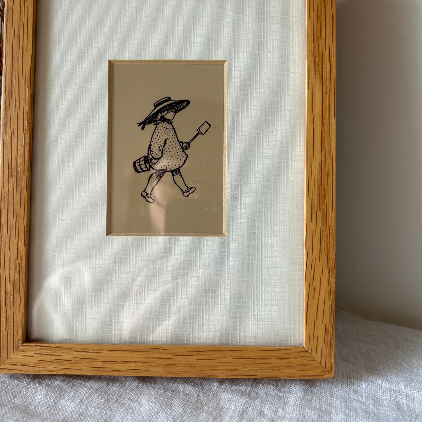 Vintage Nursery Art Print | Little Girl w/ Shovel & Pail
