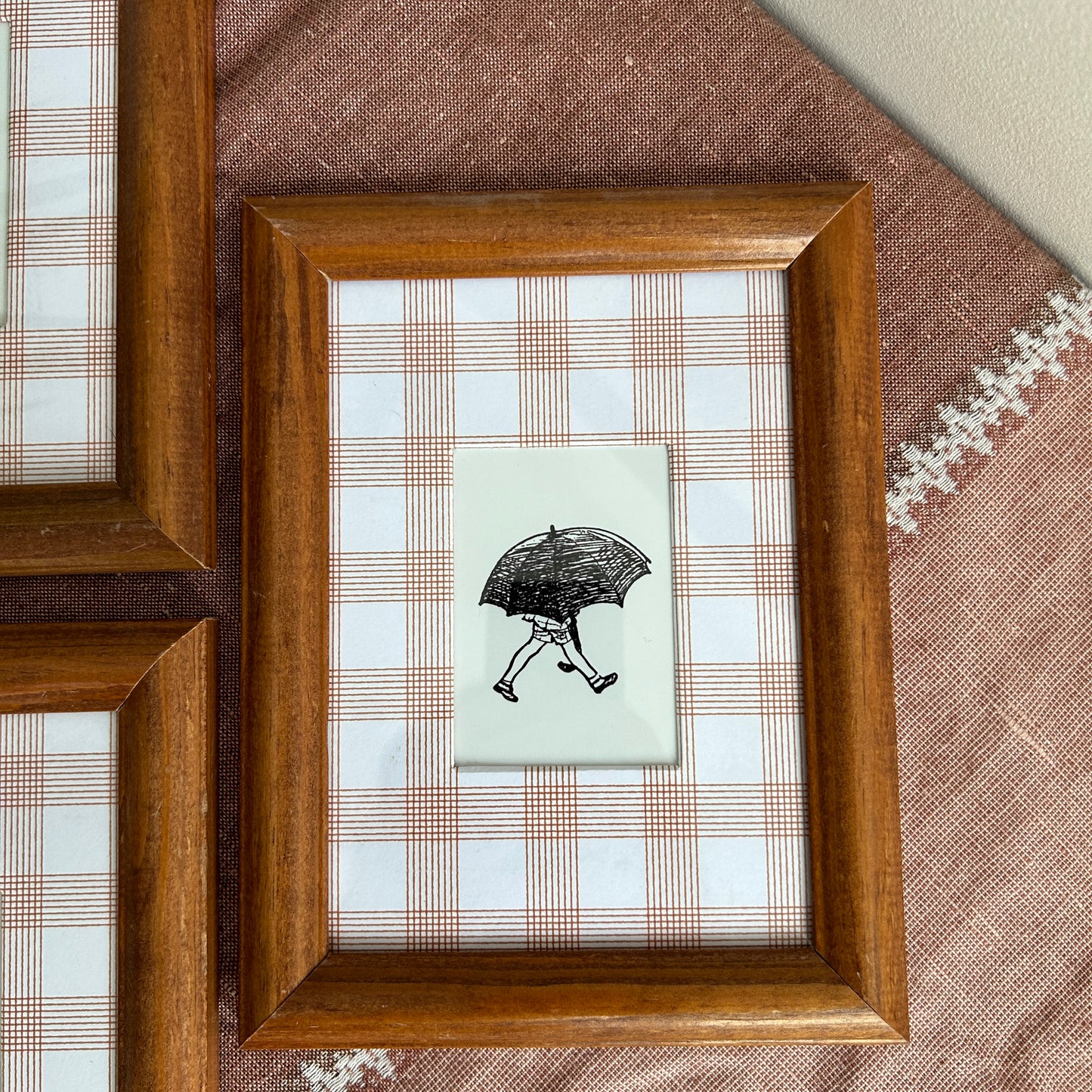 Vintage Winnie The Pooh Print Set of 3 | Custom Checkered Mat Board