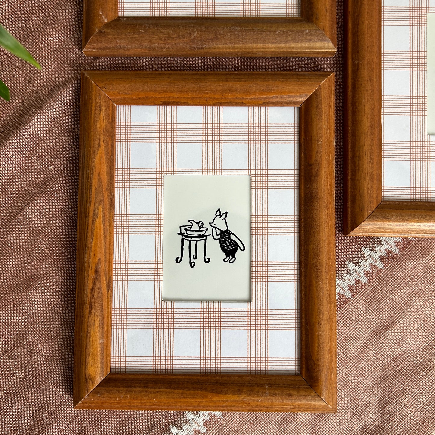 Vintage Winnie The Pooh Print Set of 3 | Custom Checkered Mat Board