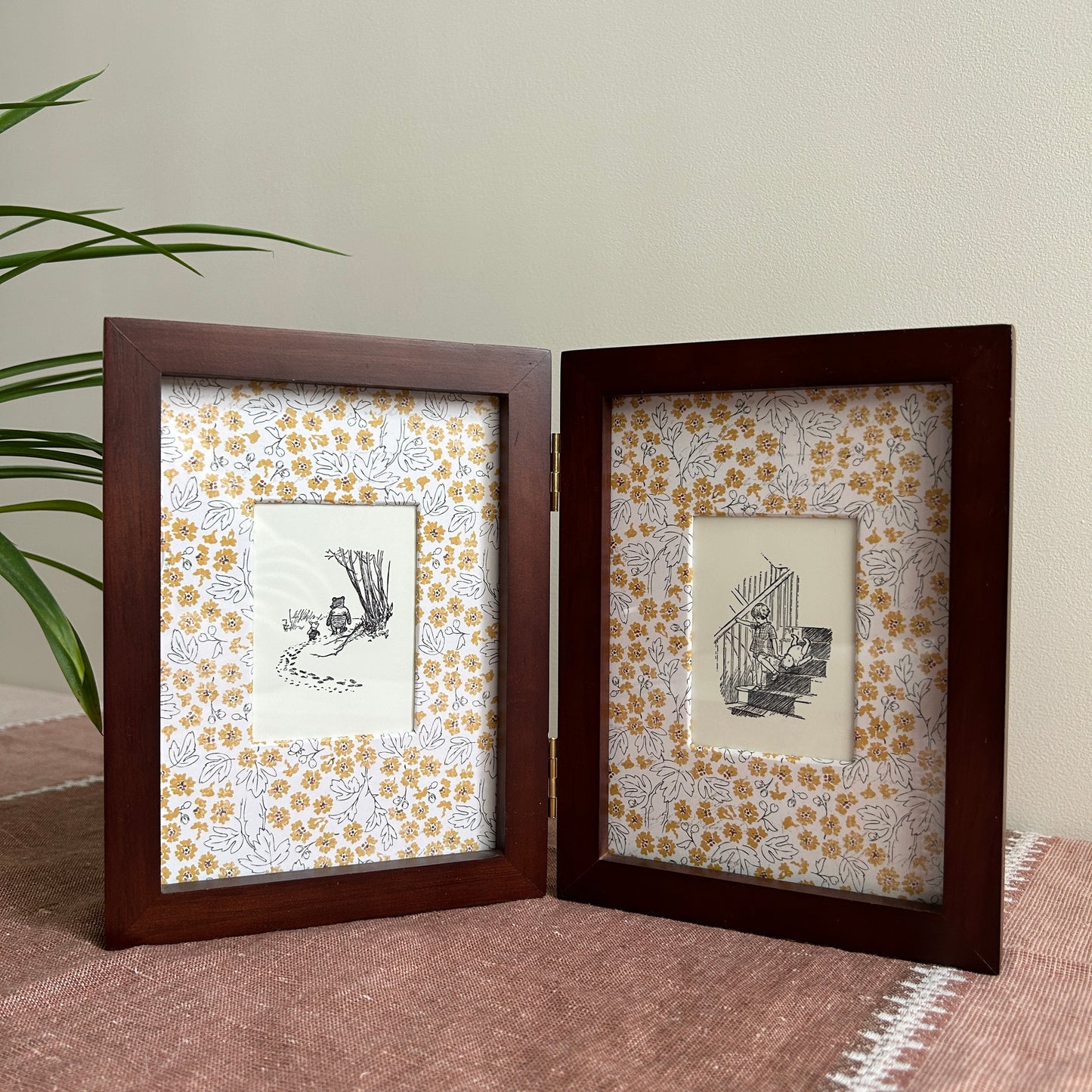Vintage Winnie the Pooh Art Prints | Floral Custom Matting