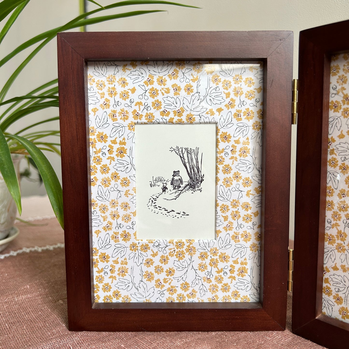Vintage Winnie the Pooh Art Prints | Floral Custom Matting