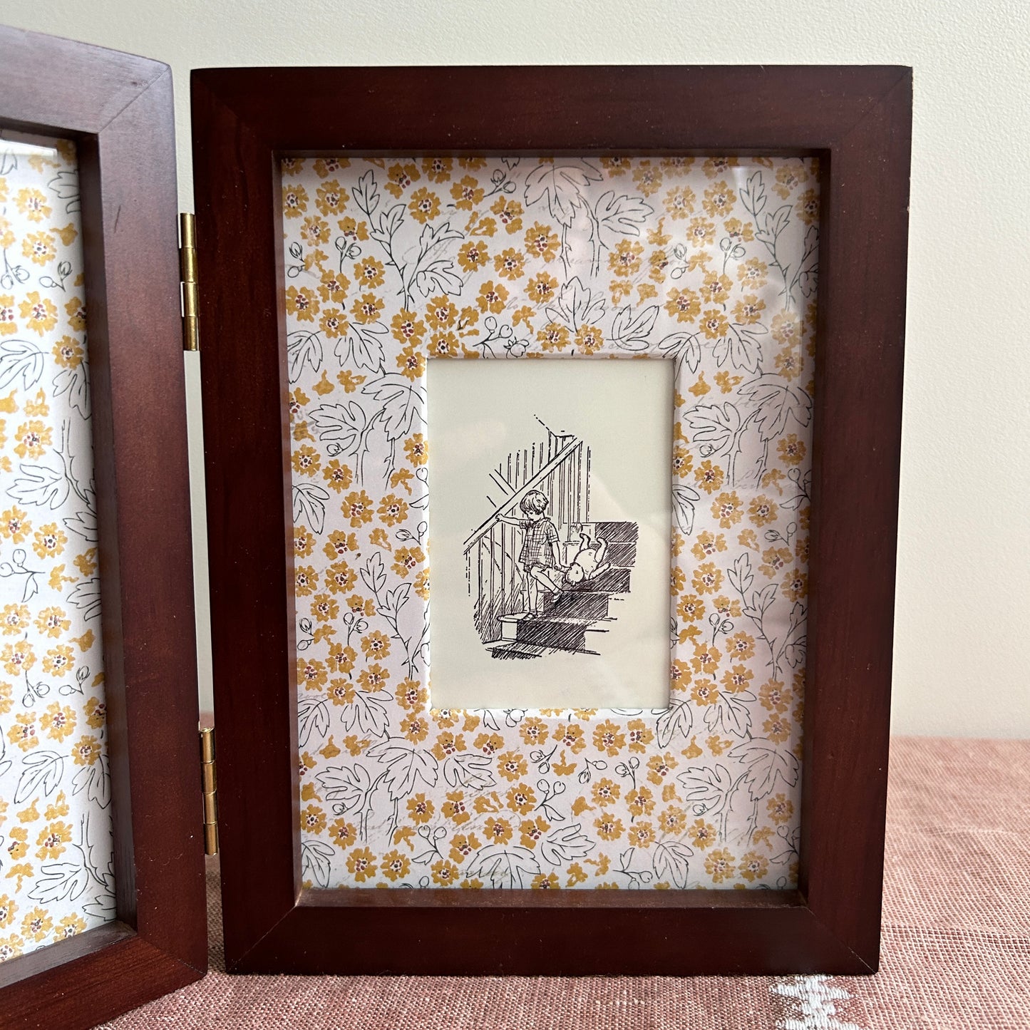 Vintage Winnie the Pooh Art Prints | Floral Custom Matting