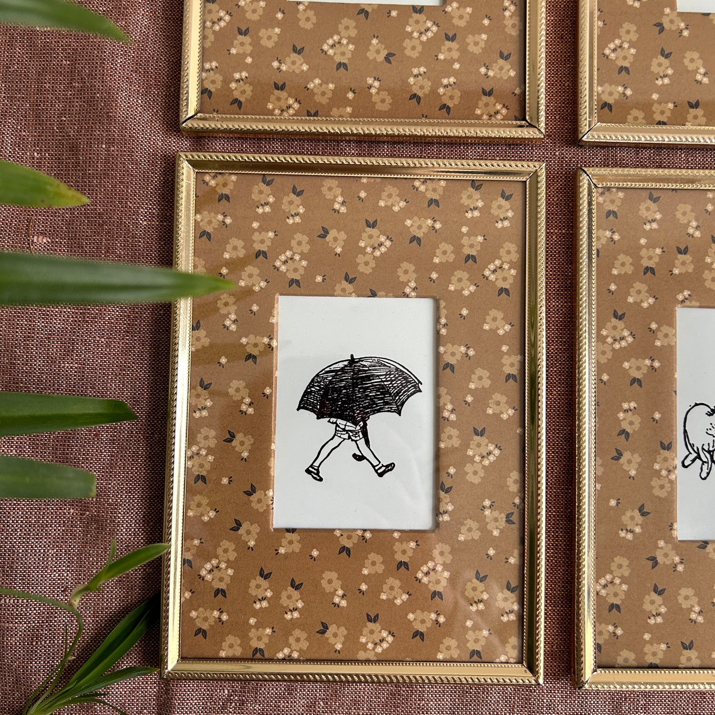 Vintage Winnie The Pooh Art Print Set | Golden Frames