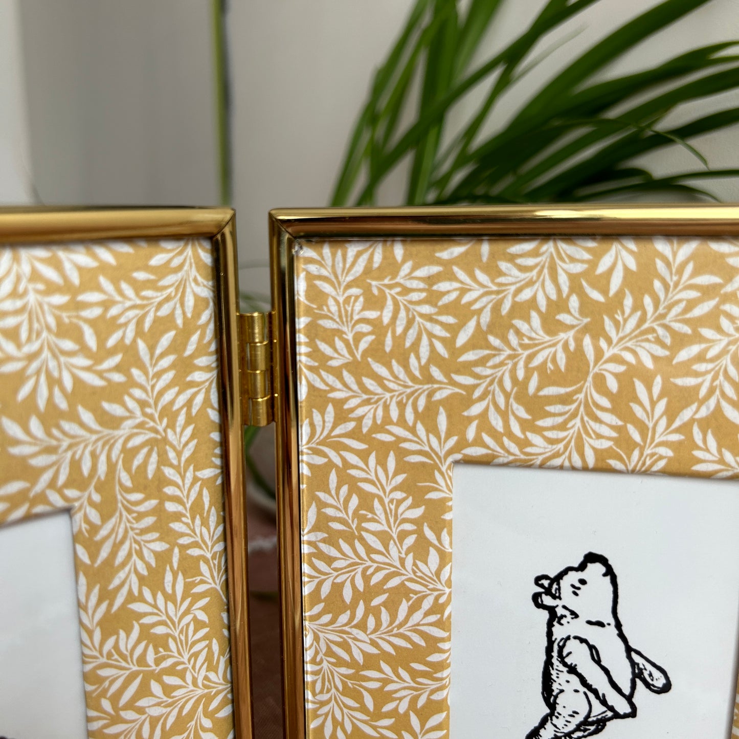 Vintage Winnie the Pooh Art Print Set | Yellow Floral Custom Matting