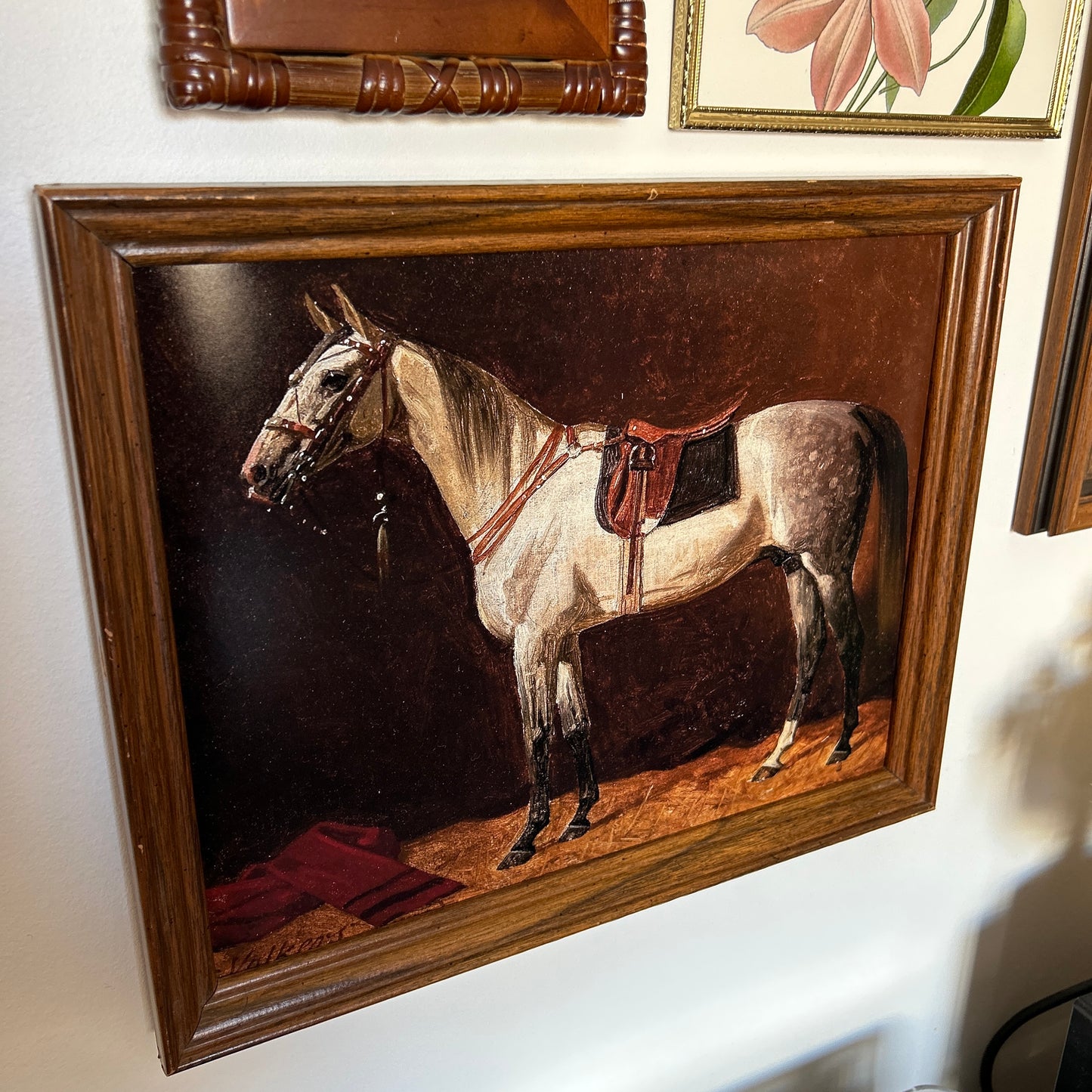 Gallery Wall # 1 - Framed vintage equestrian, botanical, landscape art