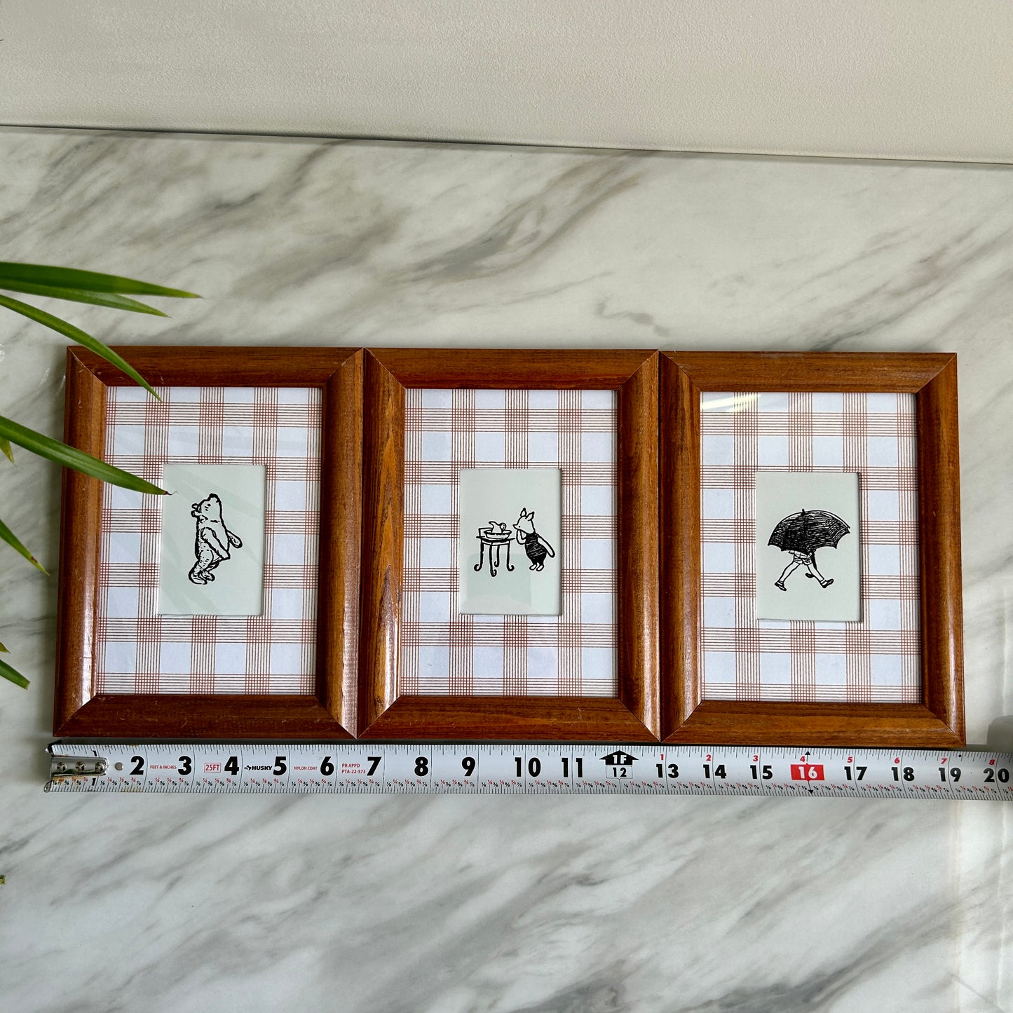 Vintage Winnie The Pooh Print Set of 3 | Custom Checkered Mat Board