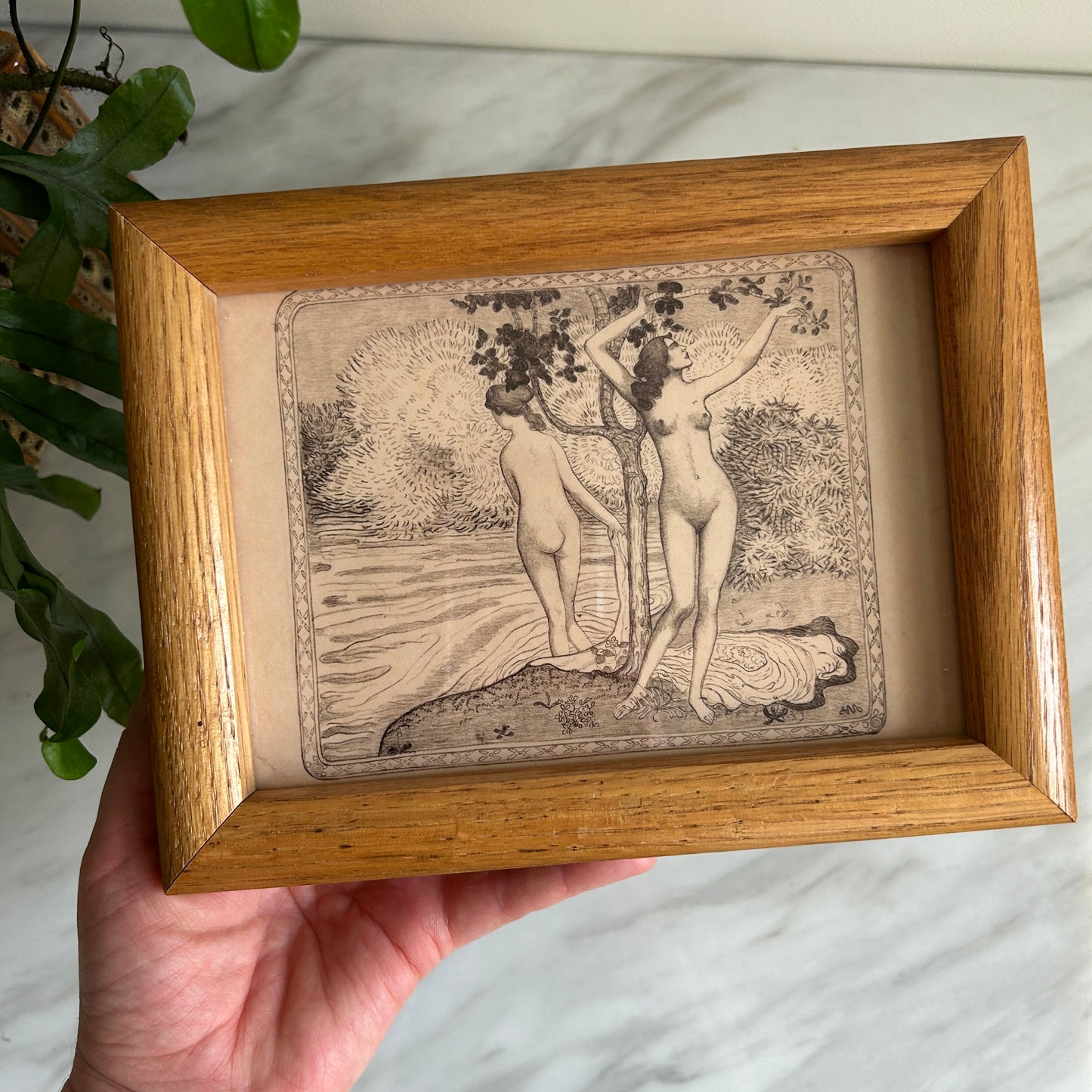 Vintage Ladies by the Water Art Print | Wooden Frame