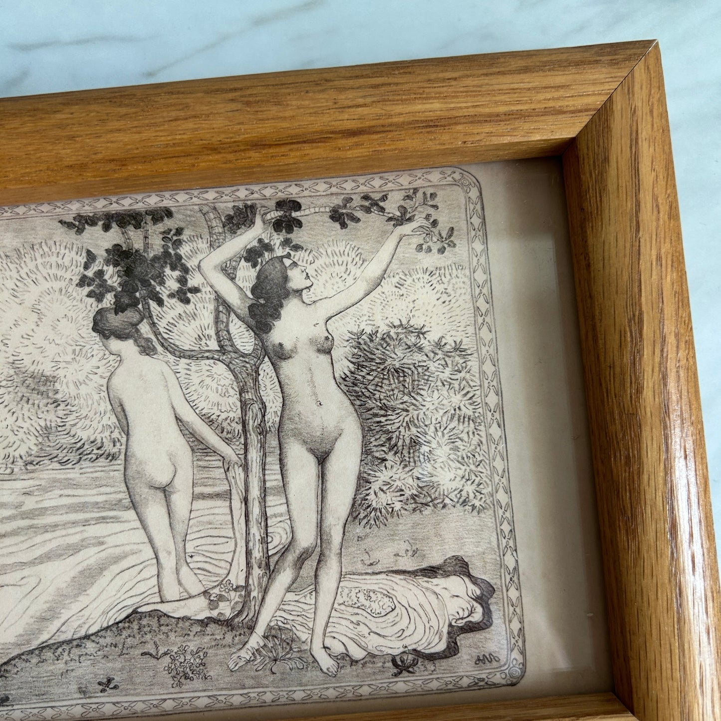Vintage Ladies by the Water Art Print | Wooden Frame