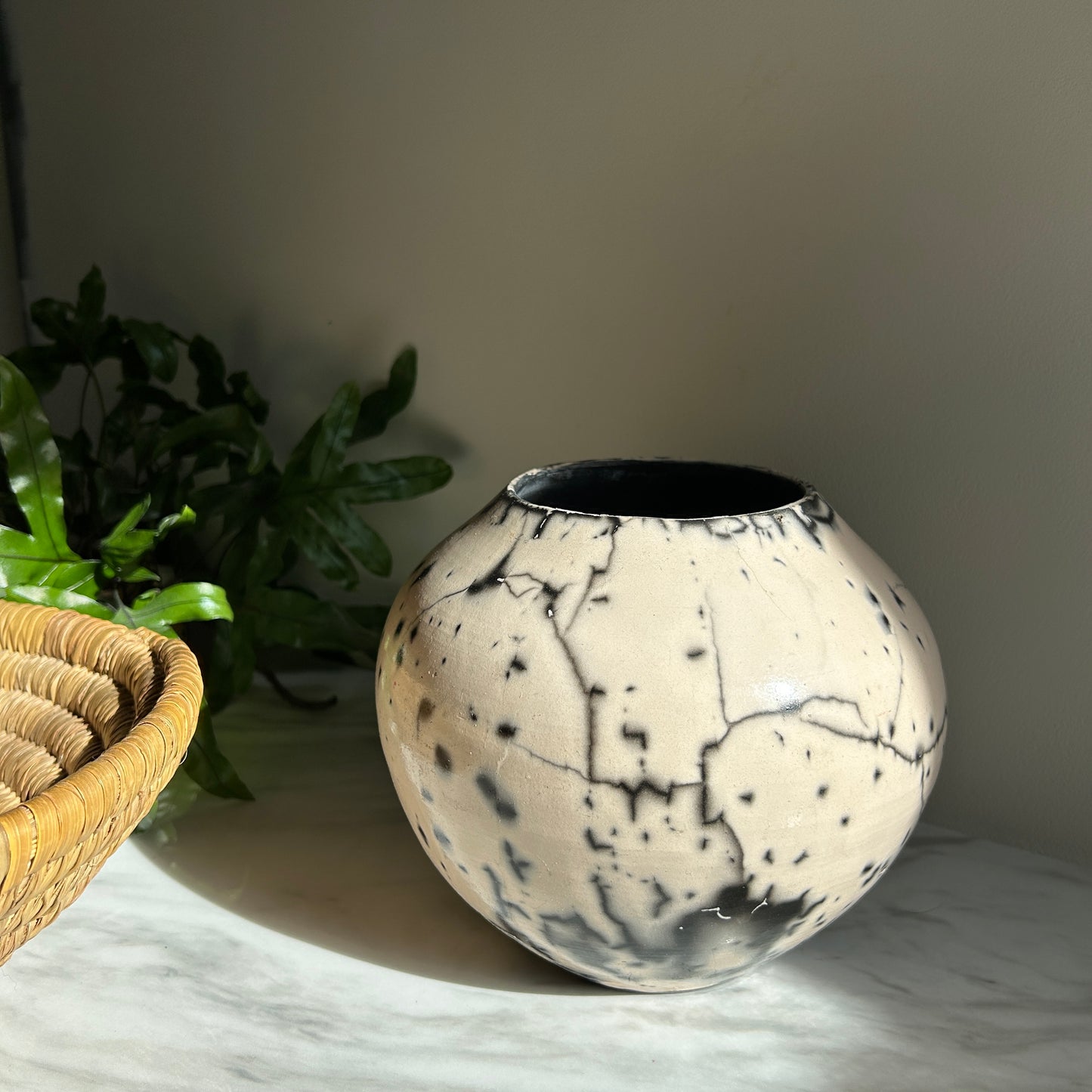 Vintage Raku Pottery Vase