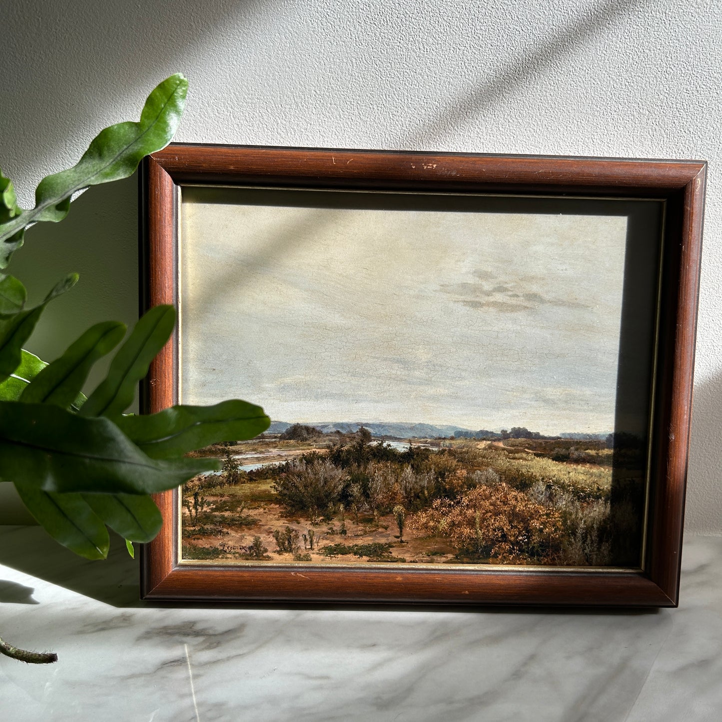 Vintage Desert Landscape Art Print | Wooden Frame