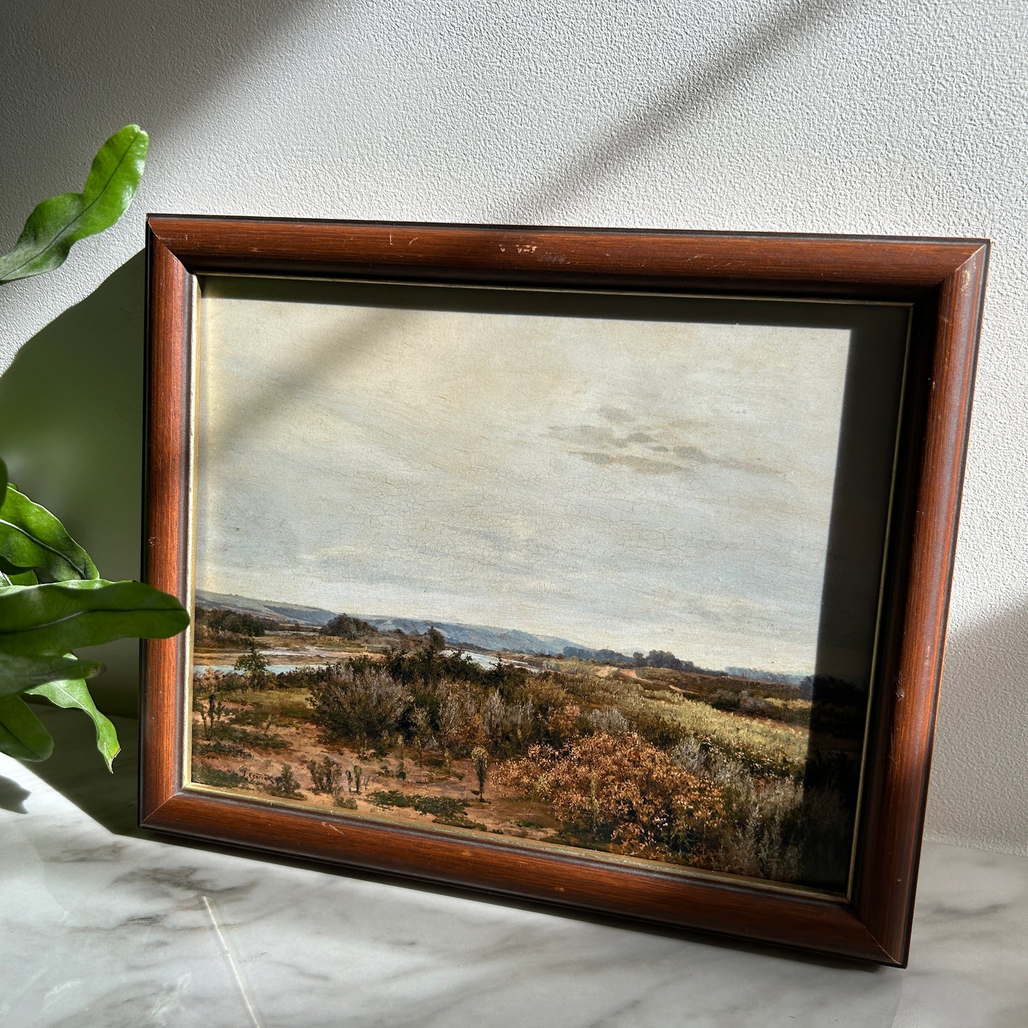Vintage Desert Landscape Art Print | Wooden Frame