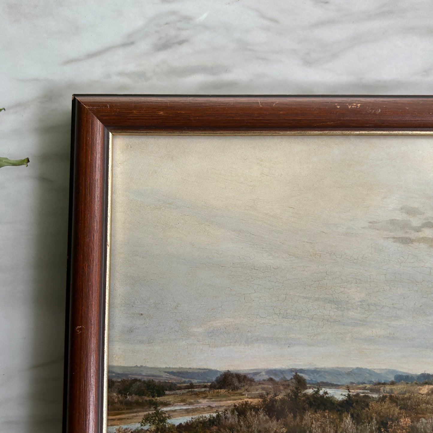 Vintage Desert Landscape Art Print | Wooden Frame