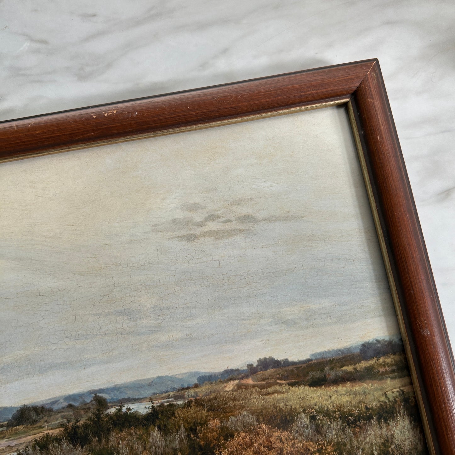 Vintage Desert Landscape Art Print | Wooden Frame