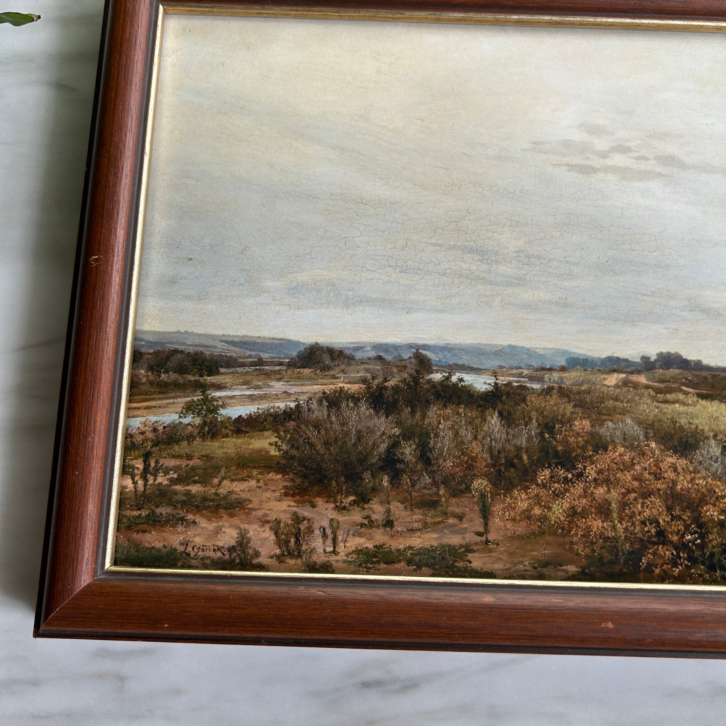Vintage Desert Landscape Art Print | Wooden Frame