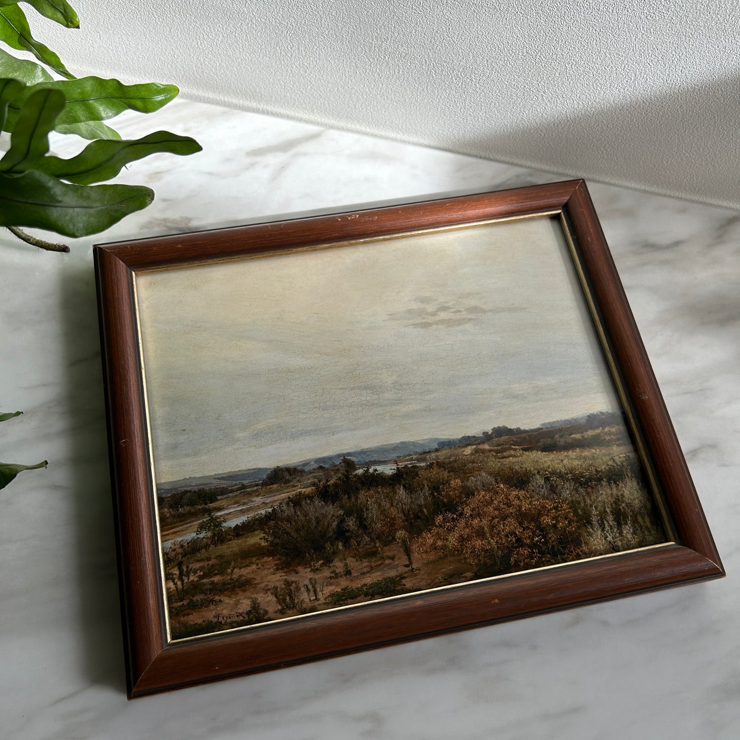 Vintage Desert Landscape Art Print | Wooden Frame