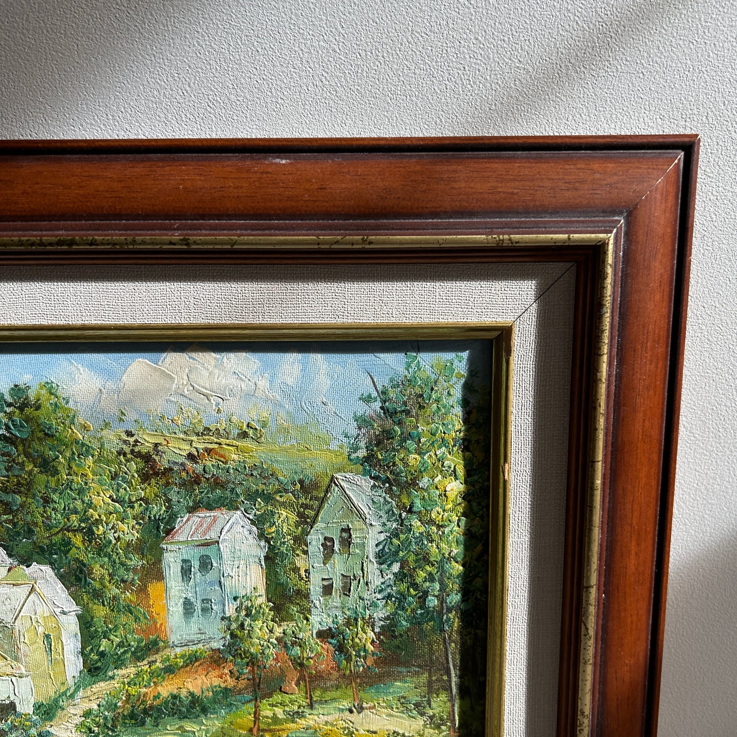 Vintage Oil Painting | Forest Scene with Buildings