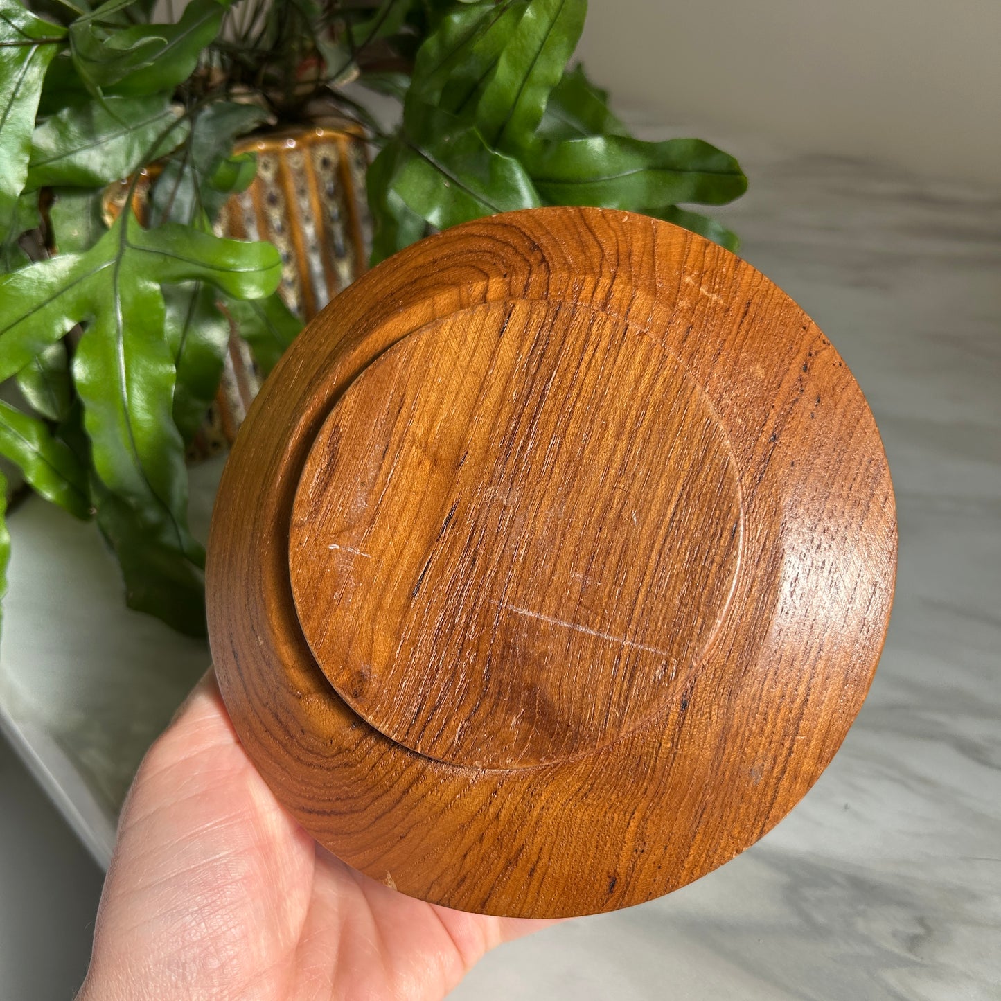 Vintage Turned Wood Catch-All Dish