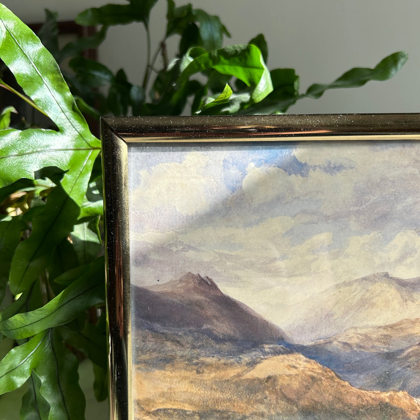 Vintage Landscape Art Print | Brass Coloured Frame