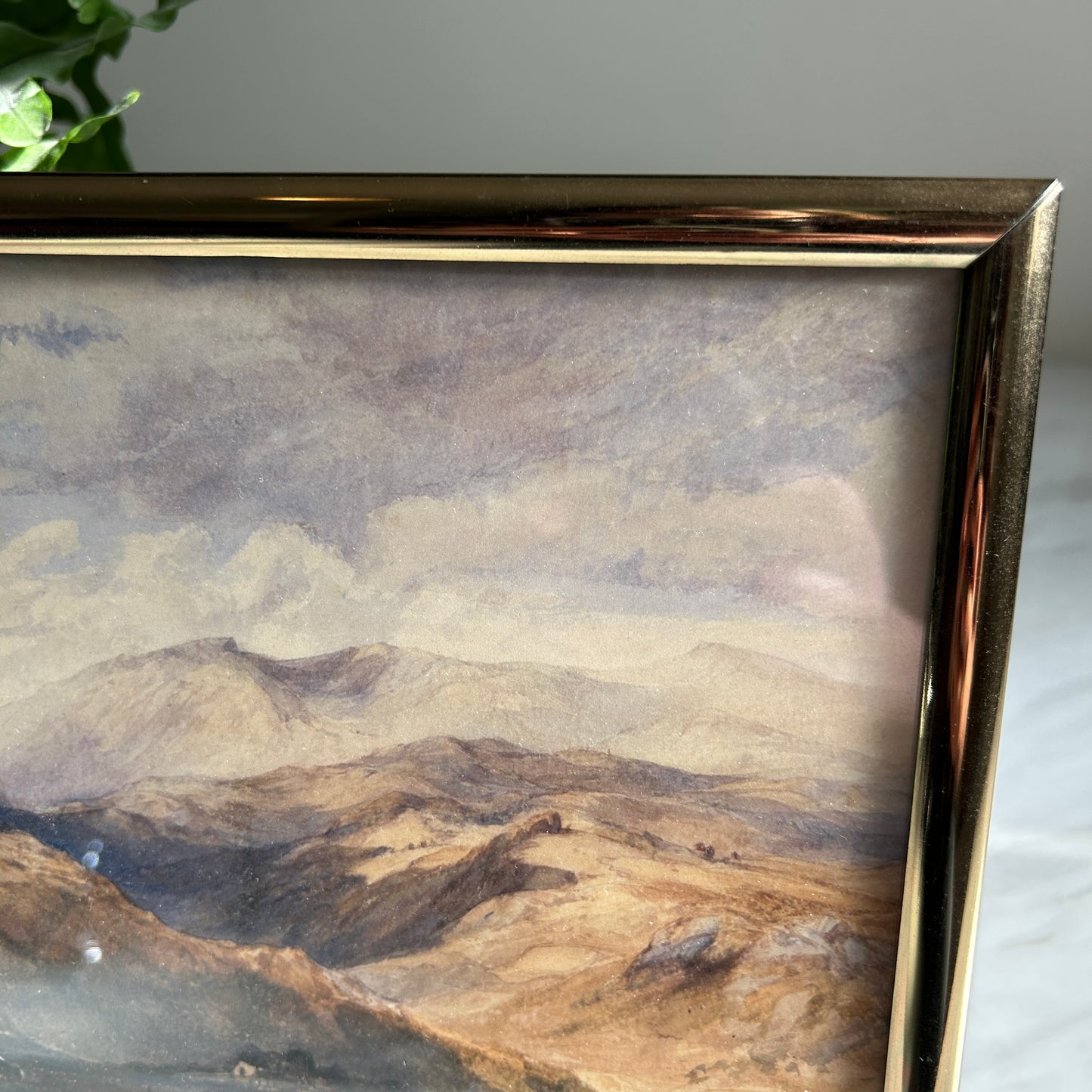 Vintage Landscape Art Print | Brass Coloured Frame