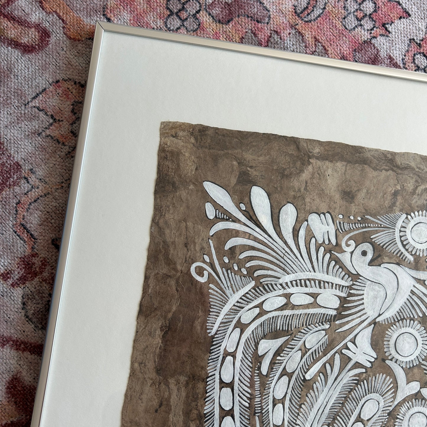 Large Mexican Folk Art Bark Painting