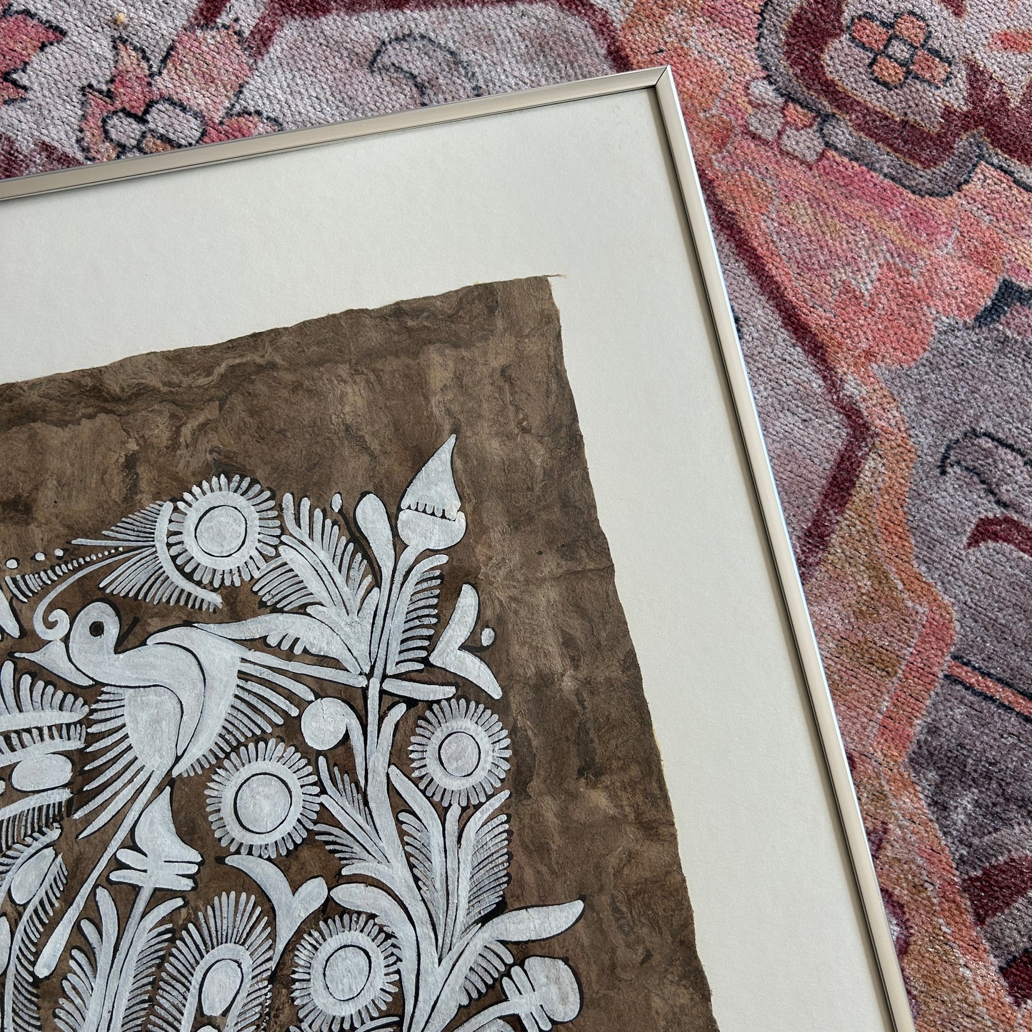 Large Mexican Folk Art Bark Painting