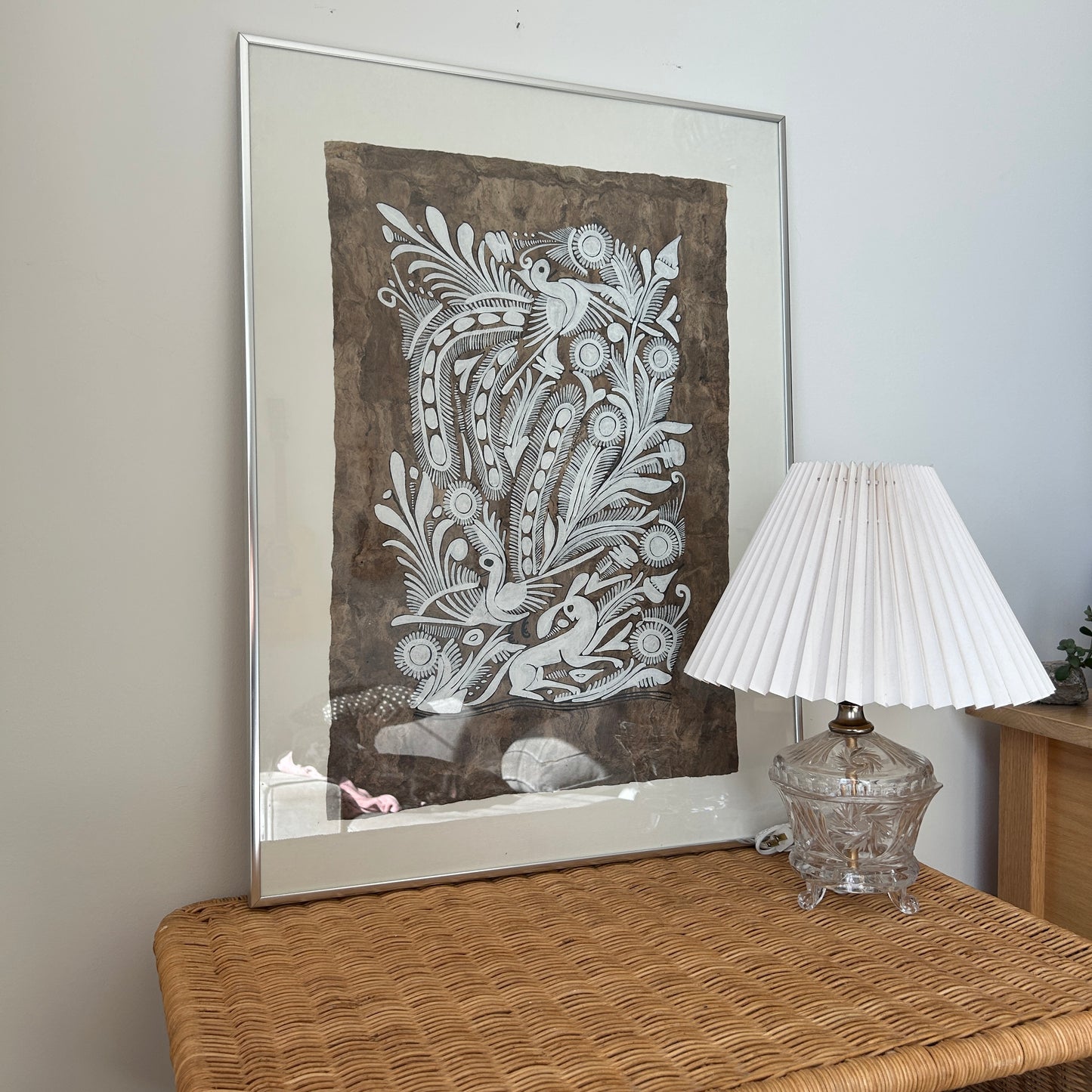 Large Mexican Folk Art Bark Painting